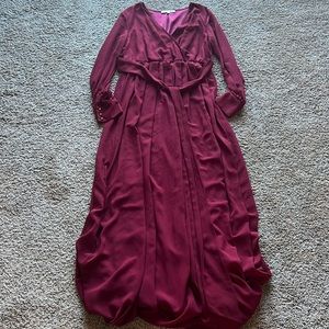 Baltic Born Long Burgundy Wrap Maxi Dress